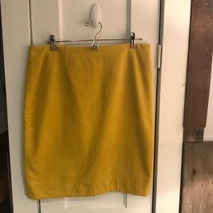 Anthropologie Maeve Mustard Yellow Corduroy Skirt